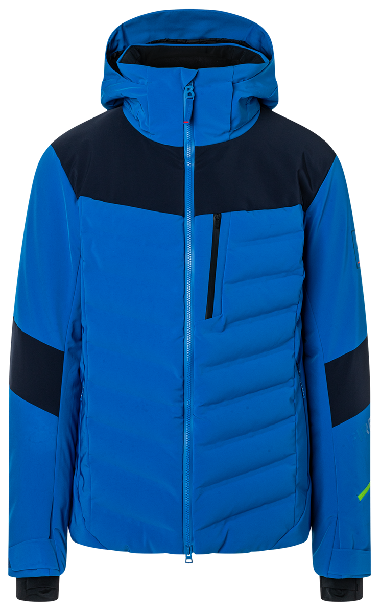 Bogner FIRE + ICE Men's Radek ski jacket with 20K waterproof 4-way stretch, Thermore Ecodown insulation and detachable hood.