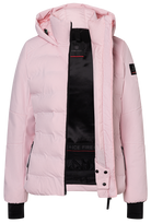 Bogner FIRE + ICE Women's Cadja3 ski jacket with 4-way stretch fabric, Thermore Ecodown insulation, quilted hood and adjustable waist.