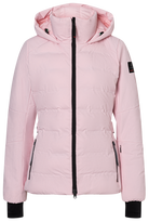 Bogner FIRE + ICE Women's Cadja3 ski jacket with 4-way stretch fabric, Thermore Ecodown insulation, quilted hood and adjustable waist.