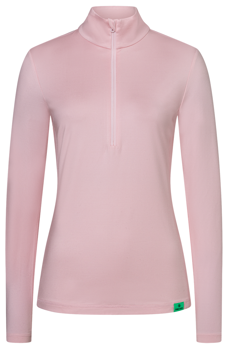 Bogner FIRE + ICE Women's Margo2 Technical T-Neck with quick-drying power-stretch fabric, brushed interior and short B-zip.