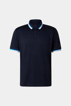 Bogner Men's Arik short-sleeved golf polo with breathable stretch performance fabric and athletic fit for golf and everyday wear