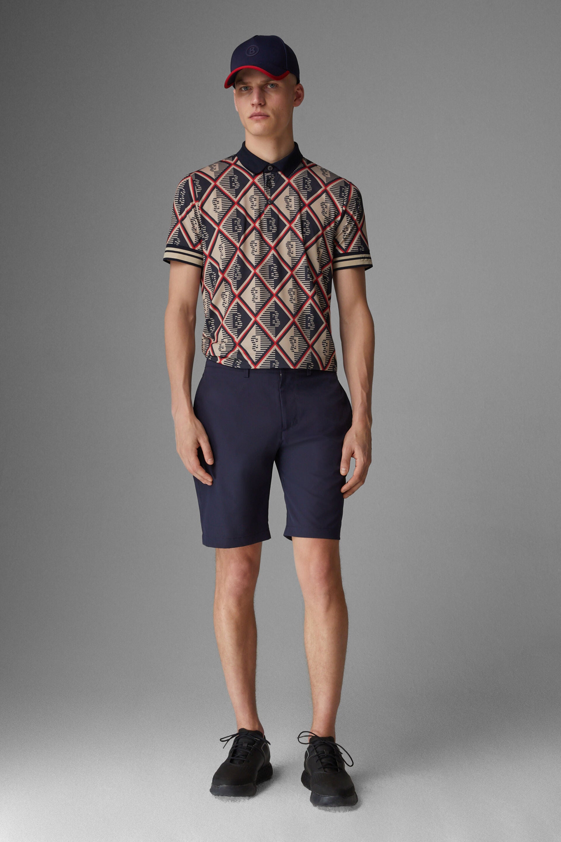 Bogner Men's Gordone golf shorts with breathable stretch performance fabric and athletic fit for golf and resort wear