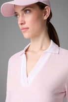 Bogner Women's Elonie golf polo with breathable stretch performance fabric and tailored fit for golf and resort wear