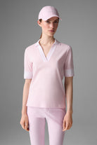 Bogner Women's Elonie golf polo with breathable stretch performance fabric and tailored fit for golf and resort wear