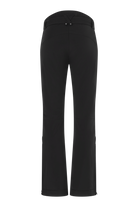 A pair of black Bogner Women's Fraenzi ski pants which features 20K waterproofing and breathability, premium 4-way stretch fabric, and a flattering, fashionable silhouette.
