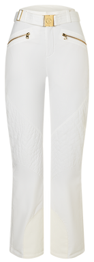 Bogner Women's Franzi-T Ski Pants with waterproof 4-way stretch fabric, Comfortemp insulation, signature belt and internal snow guards.