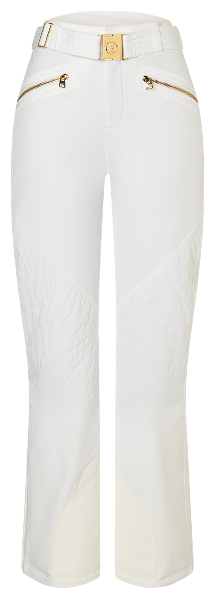 Bogner Women's Franzi-T Ski Pants with waterproof 4-way stretch fabric, Comfortemp insulation, signature belt and internal snow guards.
