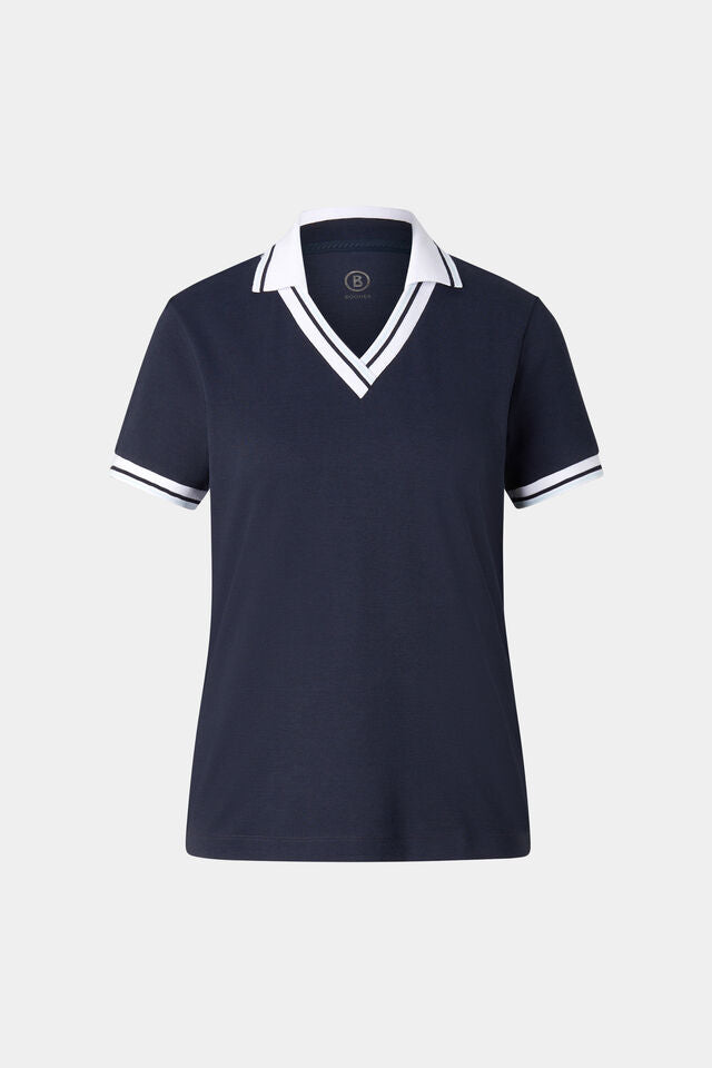 Bogner Women's Jula functional short-sleeved golf polo with breathable stretch performance fabric and tailored fit