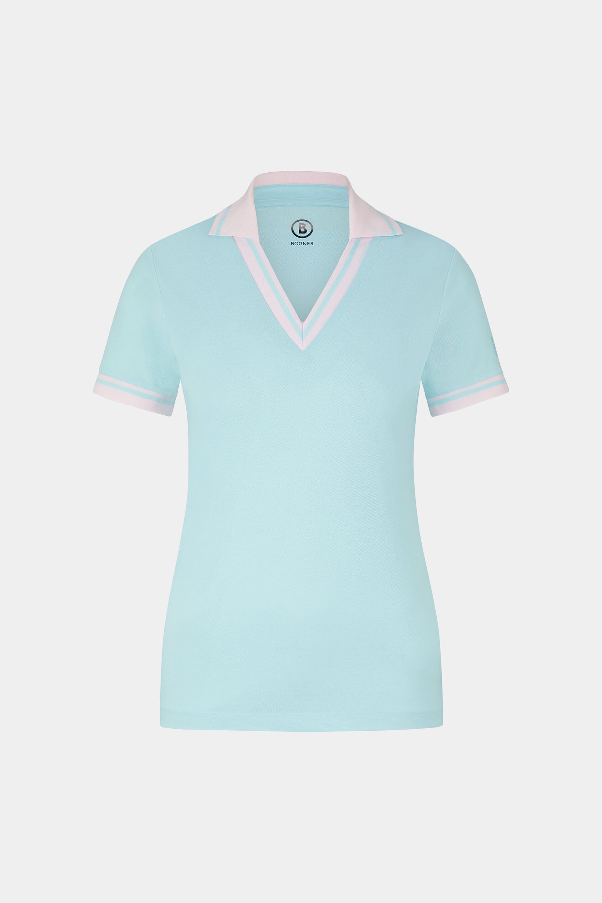 Bogner Women's Lydia golf polo with breathable stretch performance fabric and tailored fit for golf and resort wear