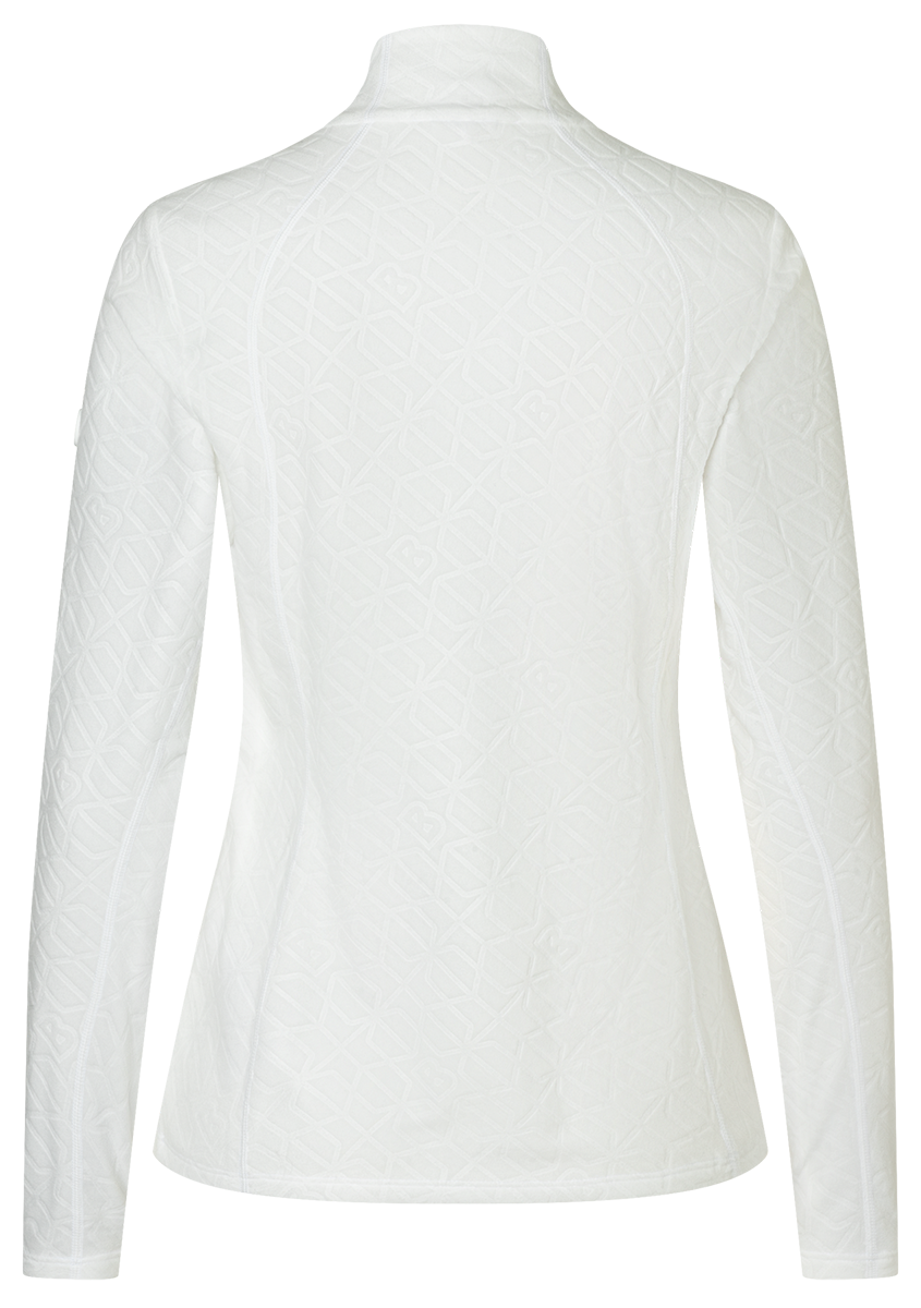 Bogner Women's Medita Fleece T-Neck with soft technical fleece, stand-up collar, signature B-zip and shaping seams.