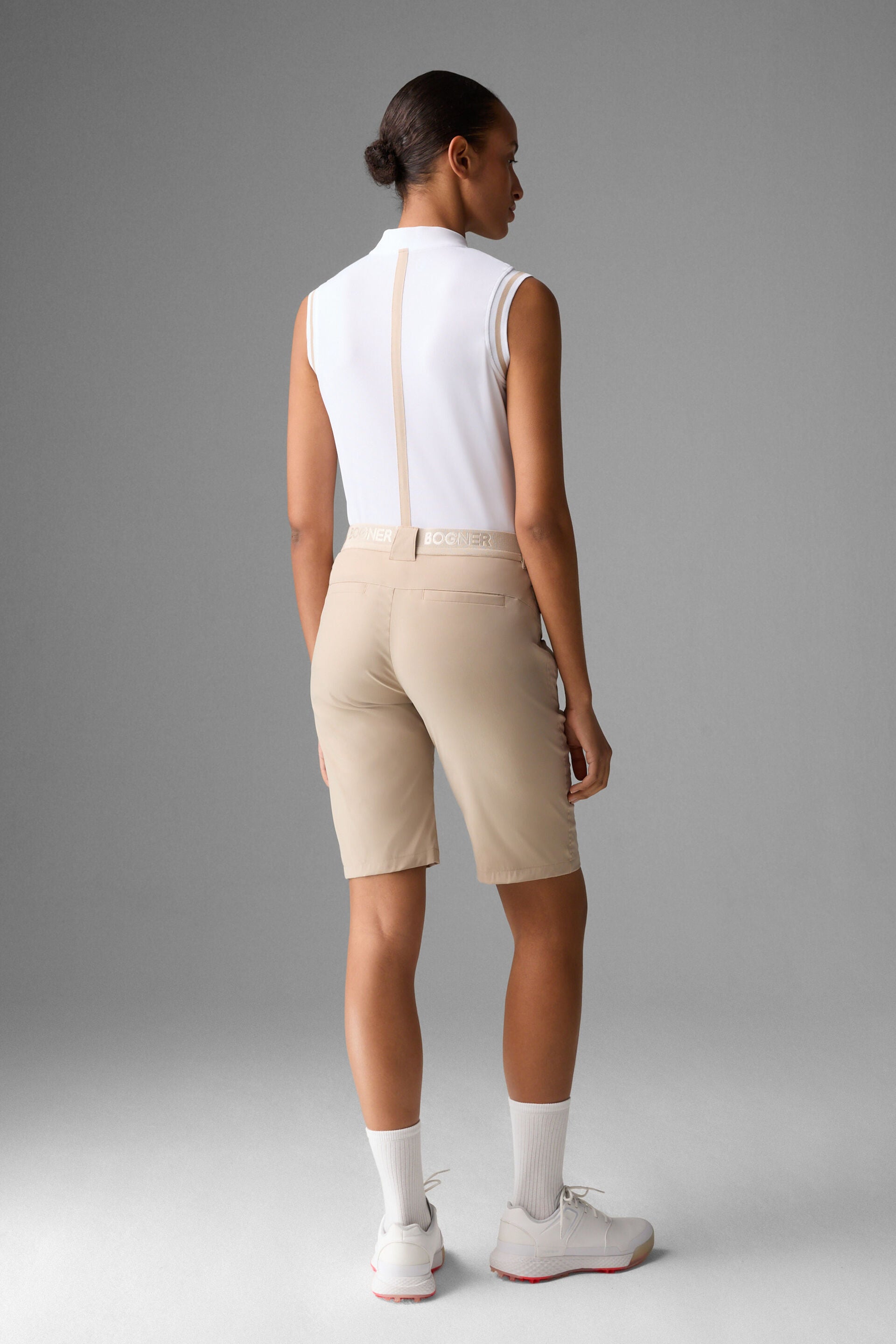 Bogner Women's Zita golf shorts with lightweight stretch fabric and tailored performance fit