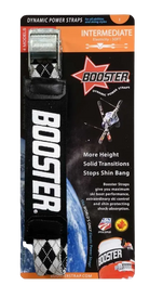 Booster Strap Intermediate showing two-band elastomeric stretch webbing, heavy-duty metal cam buckle with micro-adjustable teeth, and reinforced stitched anchor loop.