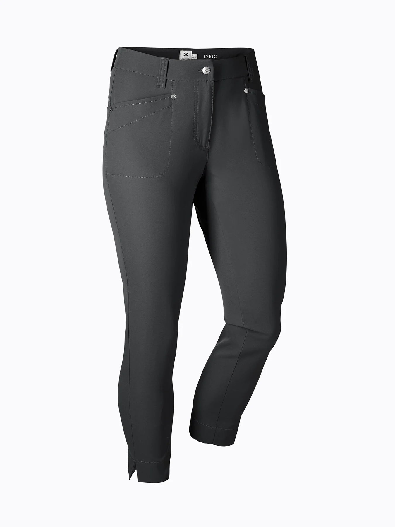 A pair of black Daily Sports Women’s Lyric High Water Golf Pants on a white background