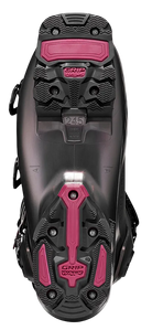 A Dalbello Women’s Veloce MV 75 Ski Boot featuring bi-injected PU shell, 100mm medium-volume last, 75 flex rating, Sport W insulated liner, MyFit shell system, and GripWalk soles.