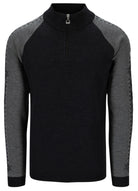 Dale of Norway Men's Geilo Sweater in Darkcharcoal Smoke, a sporty Norwegian quarter-zip sweater made from 100% skin-soft merino wool.