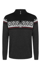 A grey and black Dale of Norway Moritz Men's Sweater that is made from luxurious 100% Norweigan merino wool.
