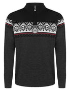 Dale of Norway Men's Moritz Sweater in Darkcharcoal Raspberry Black, a classic Norwegian ski sweater made from 100% merino wool.