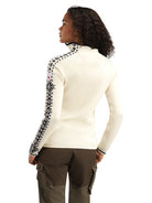 Dale of Norway Women's Geilo Sweater in Offwhite Black, a slim-fit quarter-zip sweater made from 100% skin-soft merino wool.