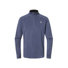 A grey Descente Men's Shoulder Trim turtleneck sweater that is made from a premium technical fabric.