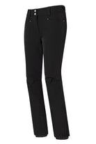 A pair of black Descente Women’s Selene Pants that are made from premium technical fabric that includes 20K waterproofing and breathability, 4-way stretch, and a sleek, flattering silhouette.
