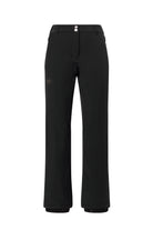 A pair of black Descente Women's Smooth insulated ski pants that feature a 20K waterproofing and 20K breathability membrane, a premium 4-way stretch technical fabric, and a sleek, flattering silhouette.