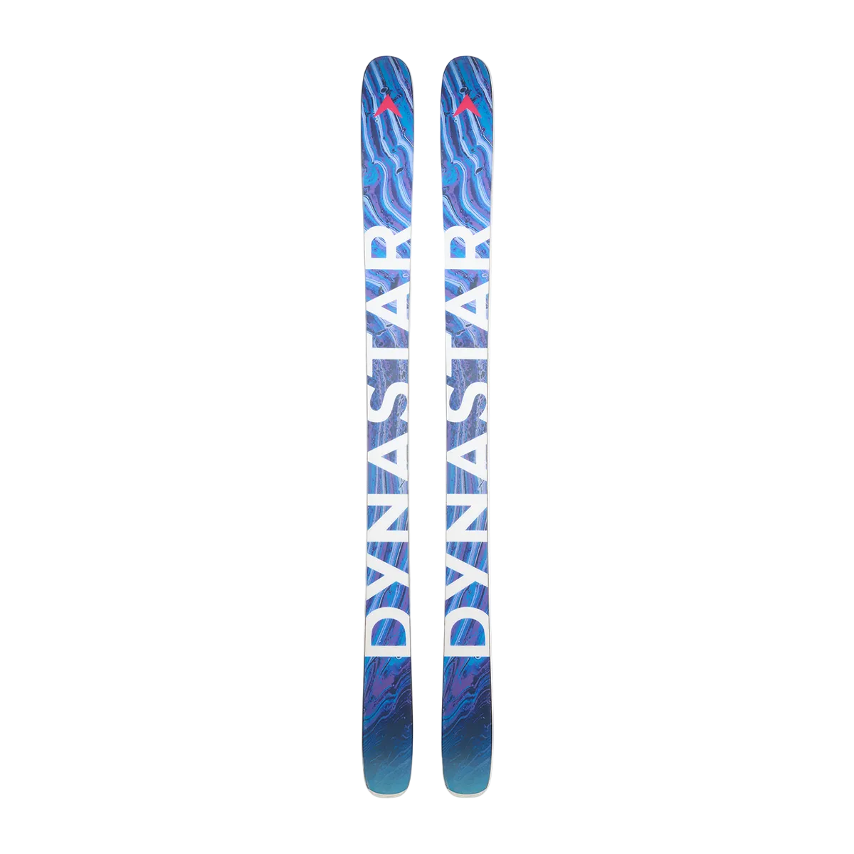 A pair of 2027 Dynastar M-Free 100 ski featuring a 100mm waist width, progressive tip and tail twin-rocker, camber underfoot, and Hybrid Core construction blending poplar wood with polyurethane, as well as full sidewall sandwich construction, fiberglass reinforcements, and a directional sidecut with a tapered tip and tail geometry.