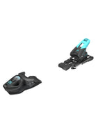 Two ski bindings on a white background