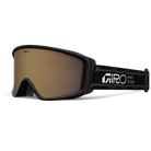 Giro Index 2.0 Asian Fit ski goggle in Black Stacked with Amber Rose VIVID ZEISS lens and OTG design for prescription glasses.