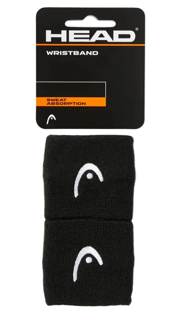 HEAD 2.5 Inch Tennis Wristband featuring soft absorbent fabric, a comfortable stretch fit, moisture management, and logo detailing.