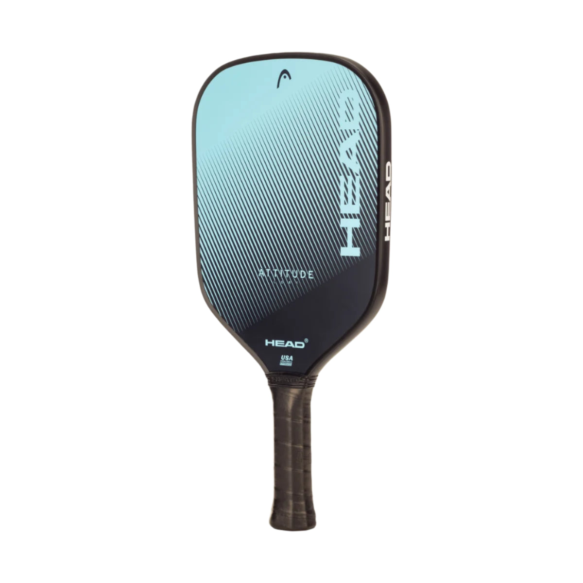 A HEAD Attitude core pickleball paddle in black and blue