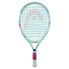 A HEAD Coco Junior 19" tennis racket that has a green and white frame with floral accents and the name 'COCO' printed on it, designed for children.