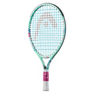 A HEAD Coco Junior 19" tennis racket that has a green and white frame with floral accents and the name 'COCO' printed on it, designed for children.