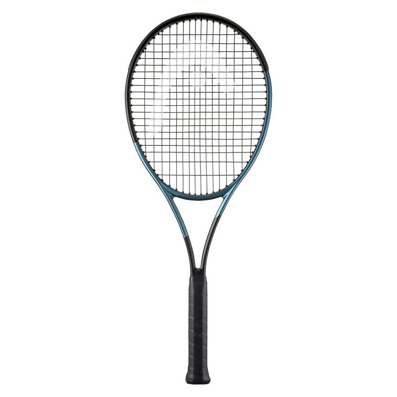 A HEAD Gravity MP L high-performance tennis racket in blue and black