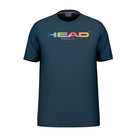 HEAD Junior Rainbow T-Shirt featuring lightweight fabric, rainbow-inspired graphics, a crew neck design, and comfortable everyday wear.