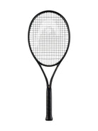 HEAD Speed MP Legend high-performance tennis racket showcasing the sleek, all-black coloring and the gold Djokovic logo stamped on the throat