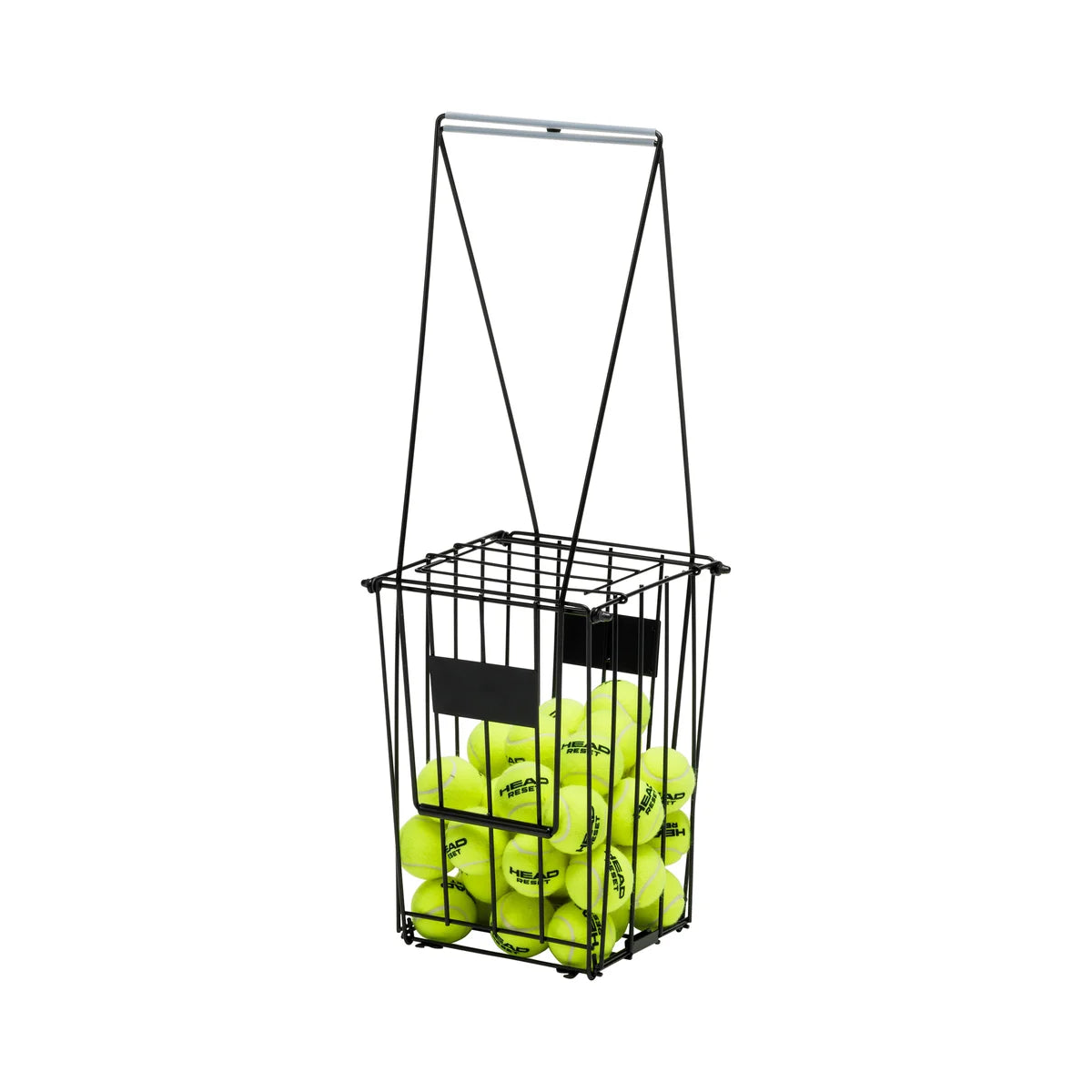 HEAD Ball Basket featuring large-capacity tennis ball storage, durable construction, foldable legs, and easy court-side access.