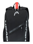 HEAD Tour Backpack 25L featuring dedicated racquet storage, multiple compartments, padded shoulder straps, and durable construction.