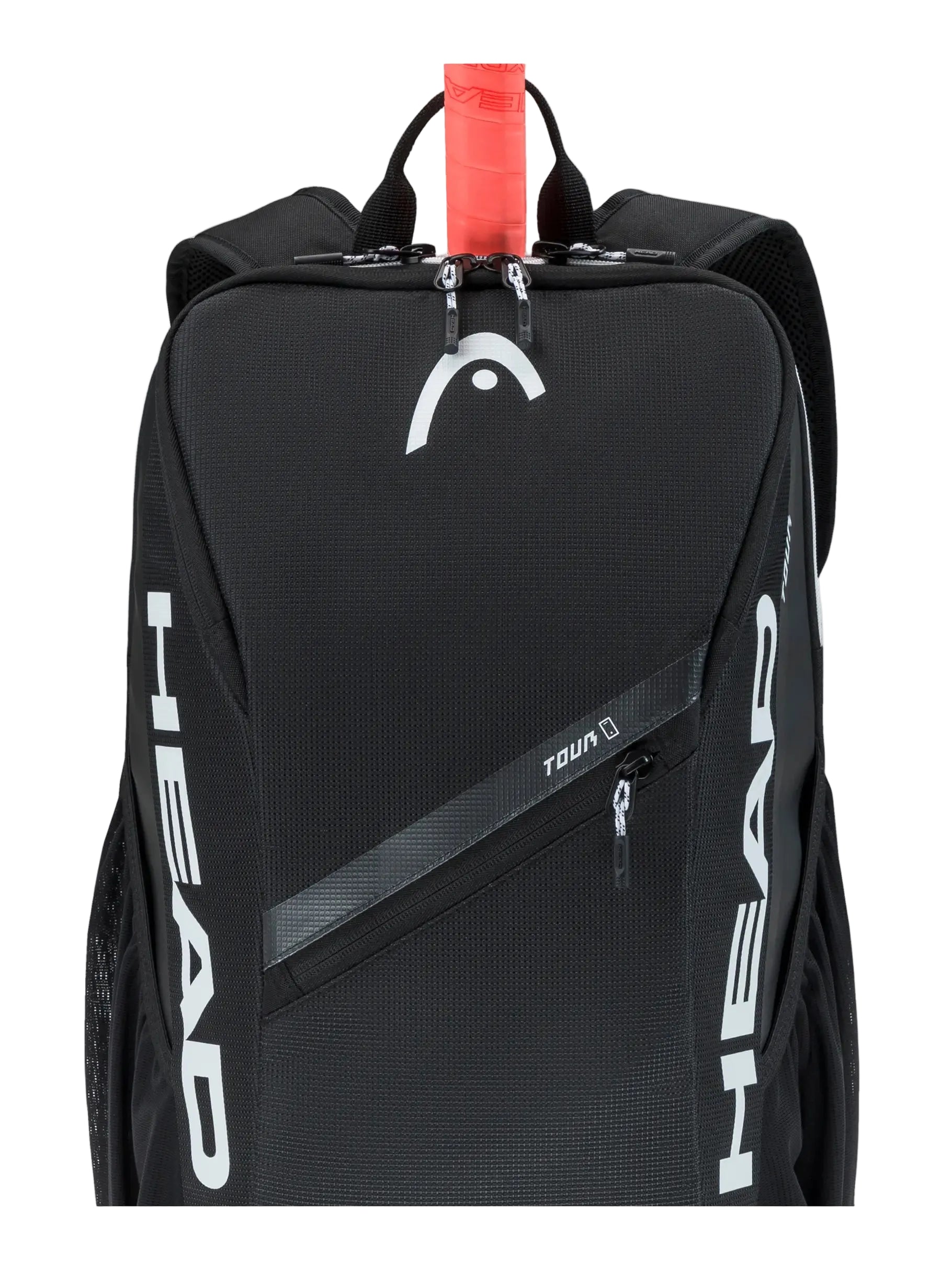 HEAD Tour Backpack 25L featuring dedicated racquet storage, multiple compartments, padded shoulder straps, and durable construction.