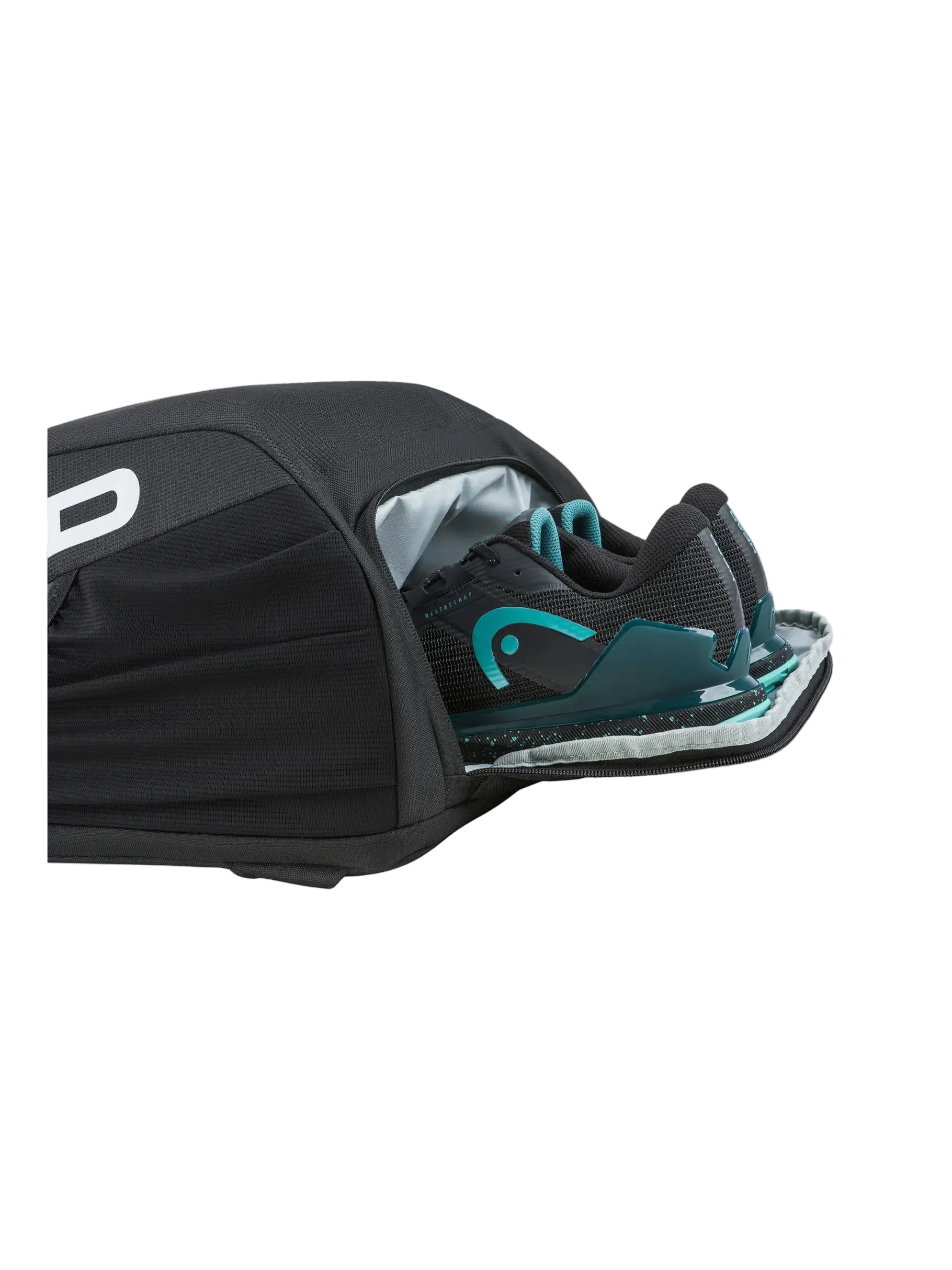 HEAD Tour Backpack 25L featuring dedicated racquet storage, multiple compartments, padded shoulder straps, and durable construction.