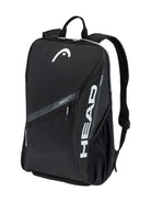 HEAD Tour Backpack 25L featuring dedicated racquet storage, multiple compartments, padded shoulder straps, and durable construction.
