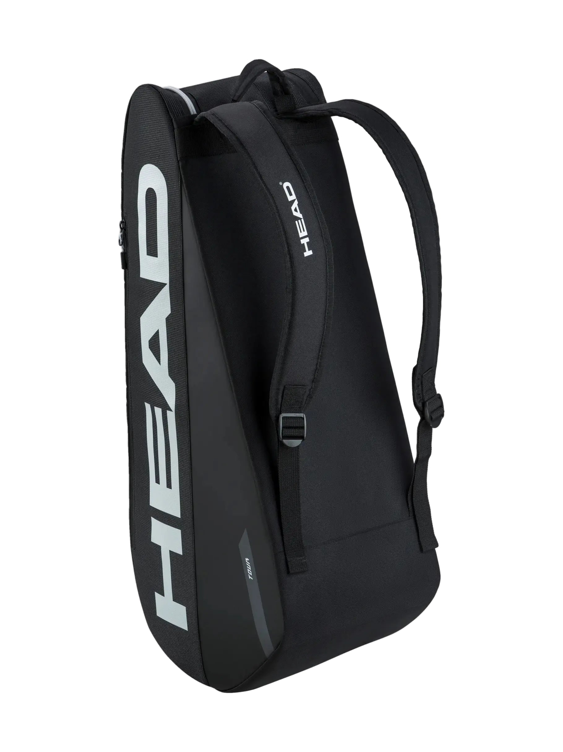 HEAD Tour Racquet Bag Medium featuring multiple racquet compartments, accessory storage, durable construction, and comfortable carrying straps.
