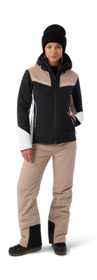 A Head Women’s Joy Jacket showing waterproof breathable shell fabric, articulated sleeves, fully taped seams, insulated quilting, zippered hand pockets, and high stand-up collar.