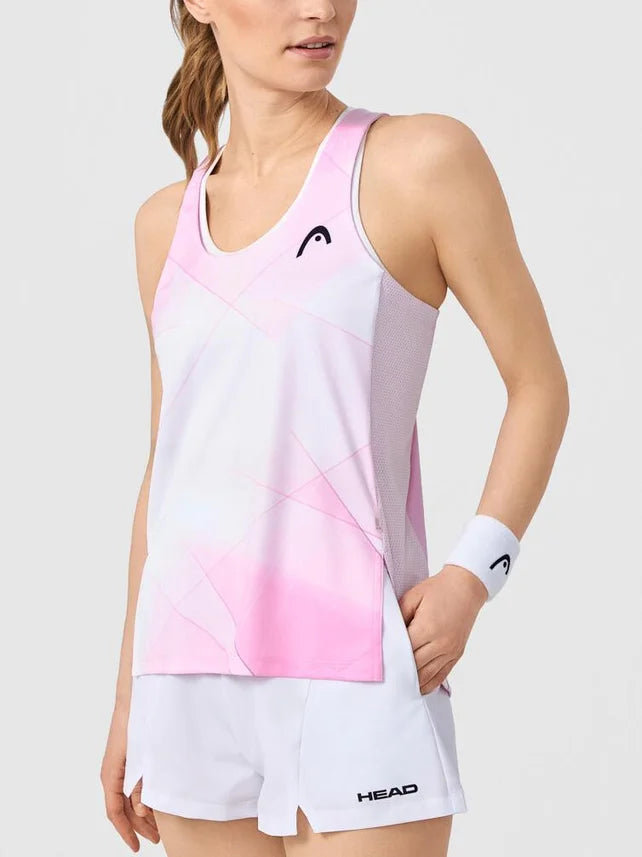 HEAD Women's Spirit Tennis Tank featuring lightweight performance fabric, moisture management, breathable comfort, and an athletic fit.