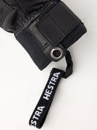 Hestra Fall Line Mitt in Black cowhide leather with G-Loft insulation, removable lining and short neoprene cuff.