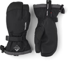 A pair of black Hestra Jr Gauntlet CZone 3 Finger Gloves that are designed to keep your child's hands warm and dry in harsh winter conditions.