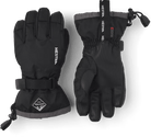 A pair of black Hestra Jr Gauntlet CZone Gloves that are designed to keep your child's hands warm and dry in harsh winter conditions.