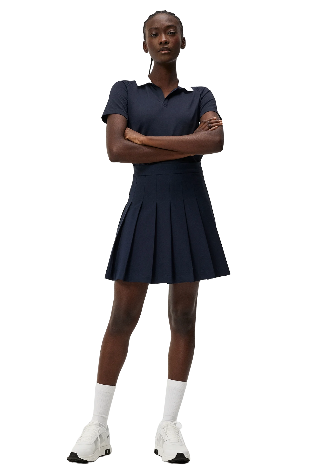 J.Lindeberg Women's Baily Seamless golf polo with breathable stretch performance fabric and seamless construction for golf wear