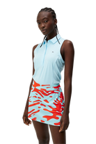 J.Lindeberg Women's Dena sleeveless golf polo with breathable stretch performance fabric and athletic fit for golf and active wear