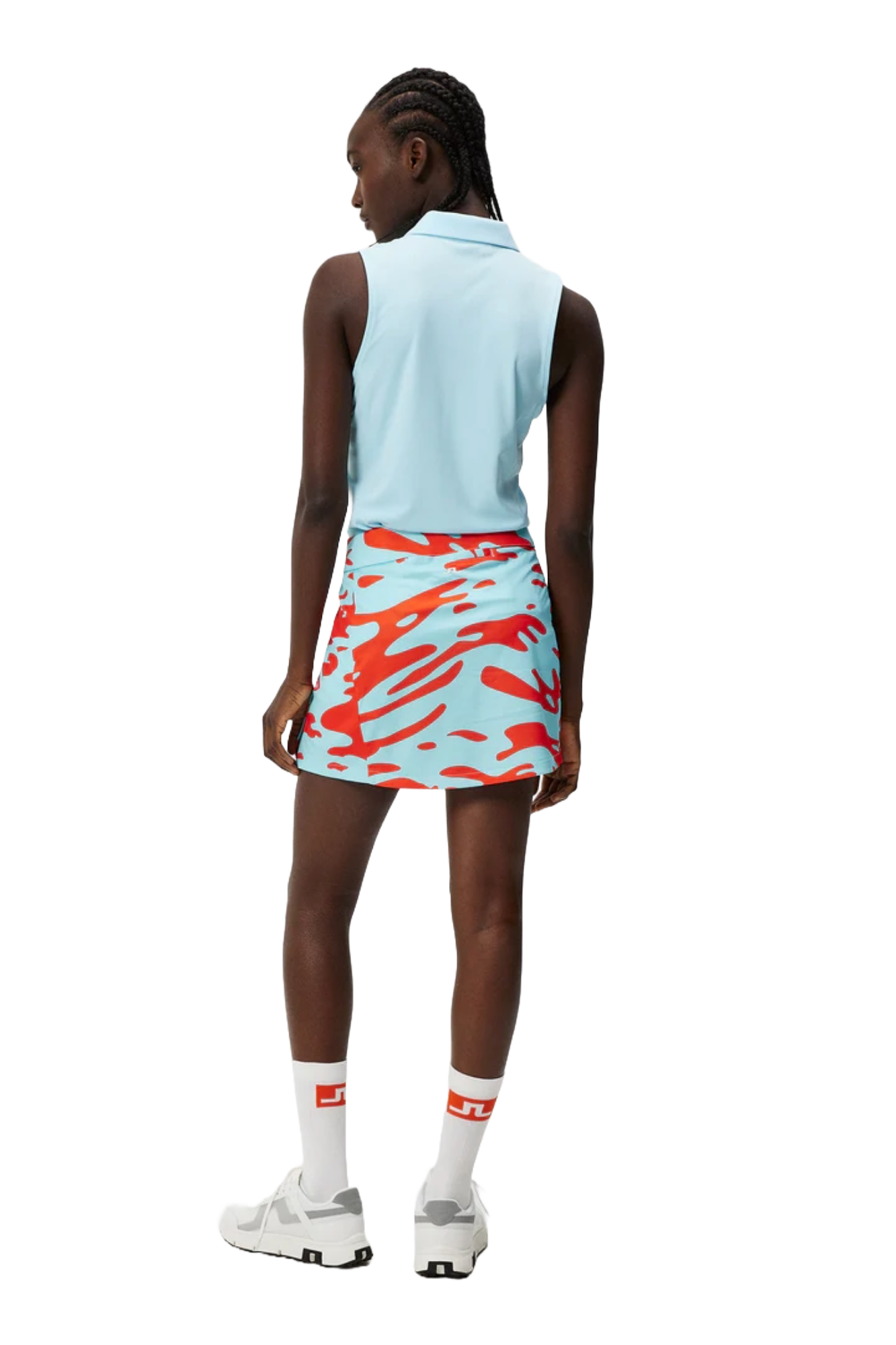 J.Lindeberg Women's Dena sleeveless golf polo with breathable stretch performance fabric and athletic fit for golf and active wear