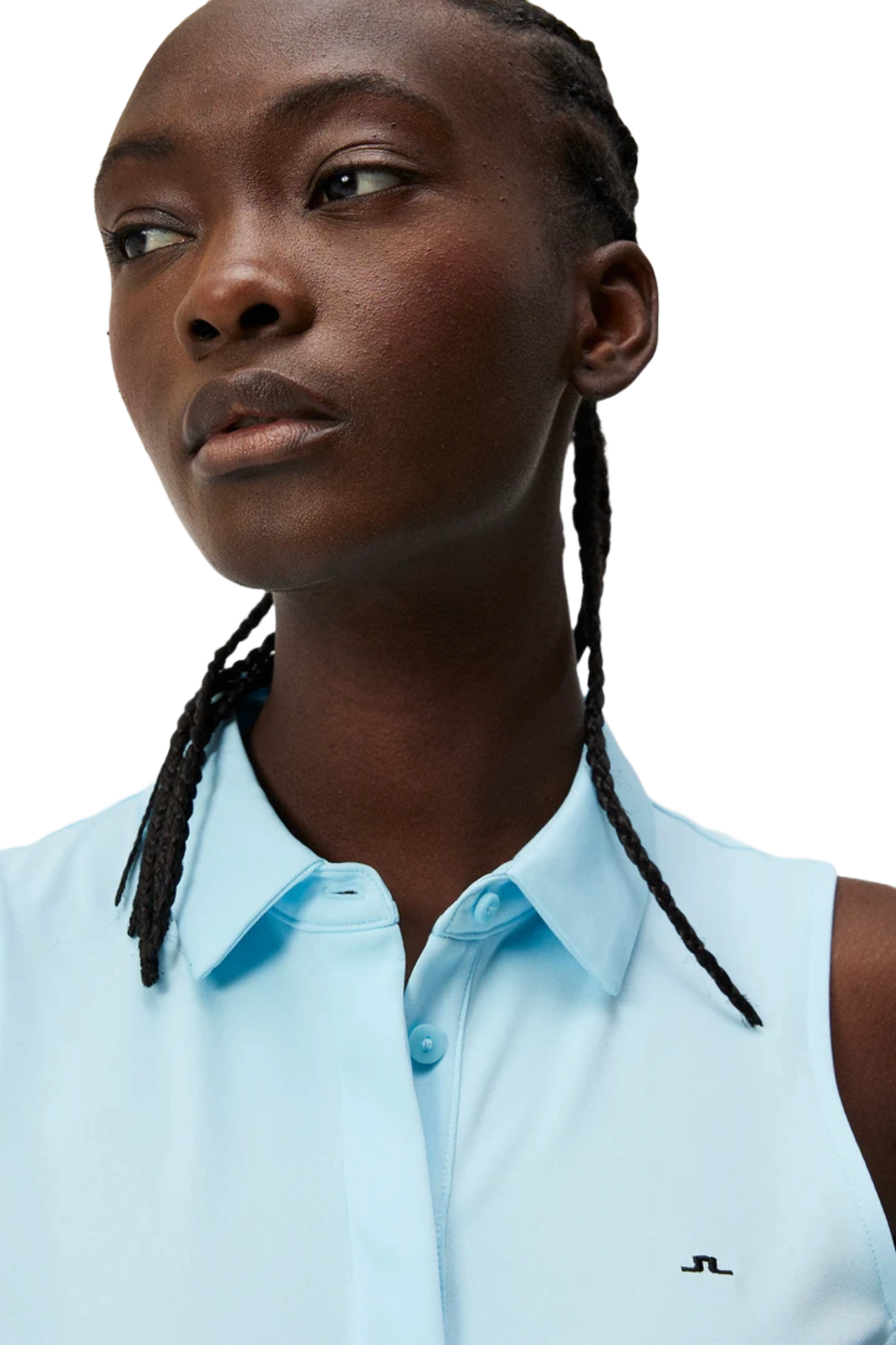 J.Lindeberg Women's Dena sleeveless golf polo with breathable stretch performance fabric and athletic fit for golf and active wear